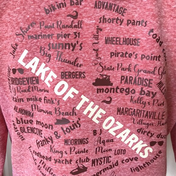 Upcycled Lake of Ozarks Hoodie, M: Zip-Up Sweatshirt, Landmarks Marinas - Picture 6 of 10